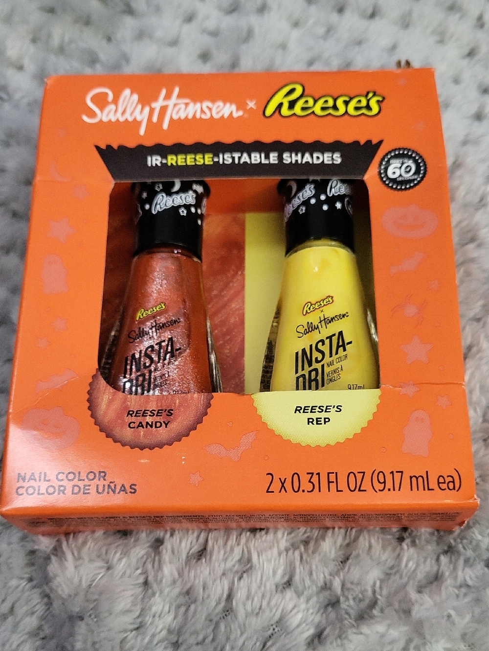 Sally Hansen x Reese's Insta-Dri Nail Polish Duo - Orange & Yellow